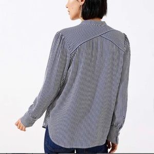 LOFT Button down shirt in blue stripes